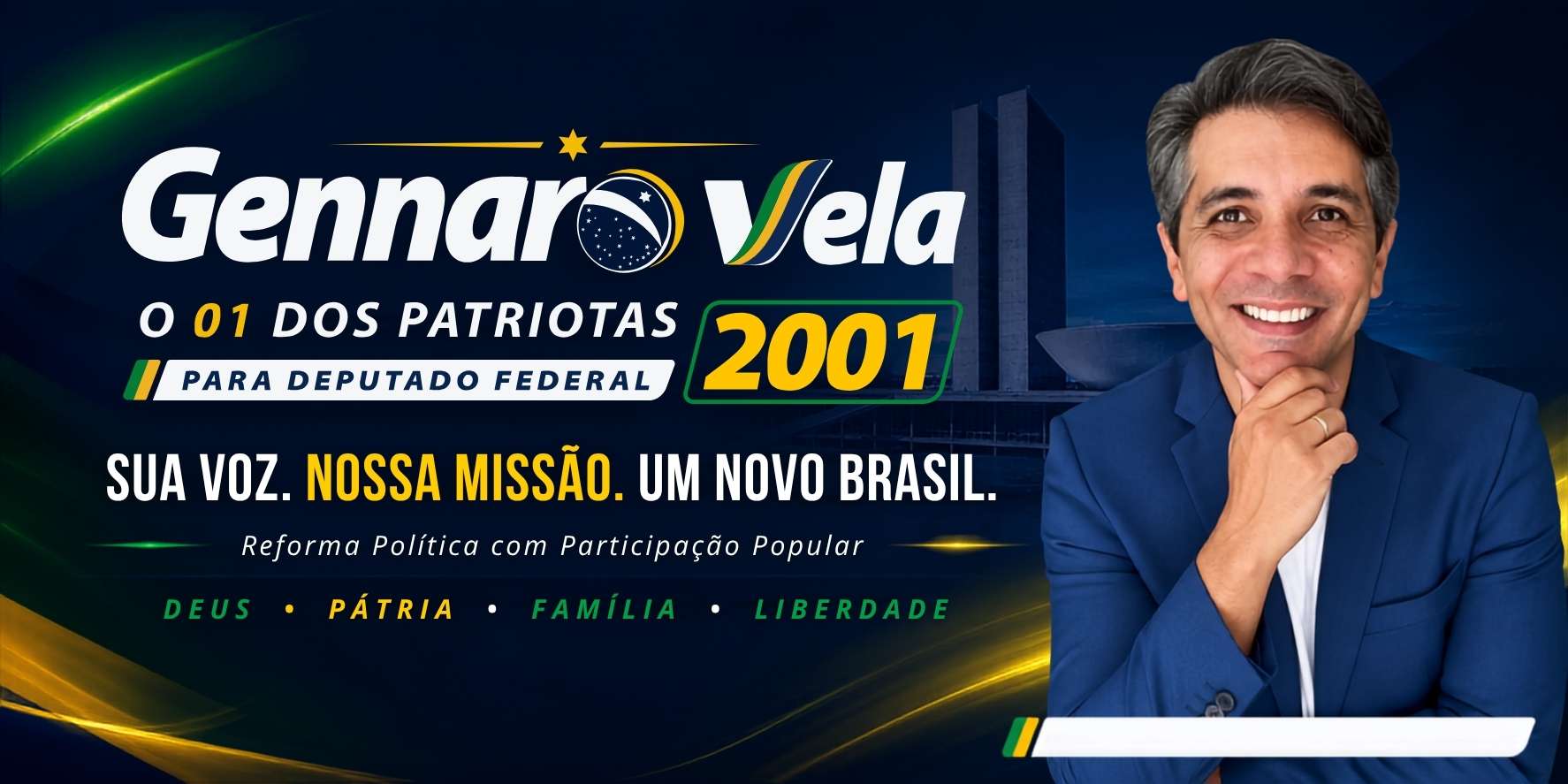 Arte de cabeçalho da campanha Gennaro Vela