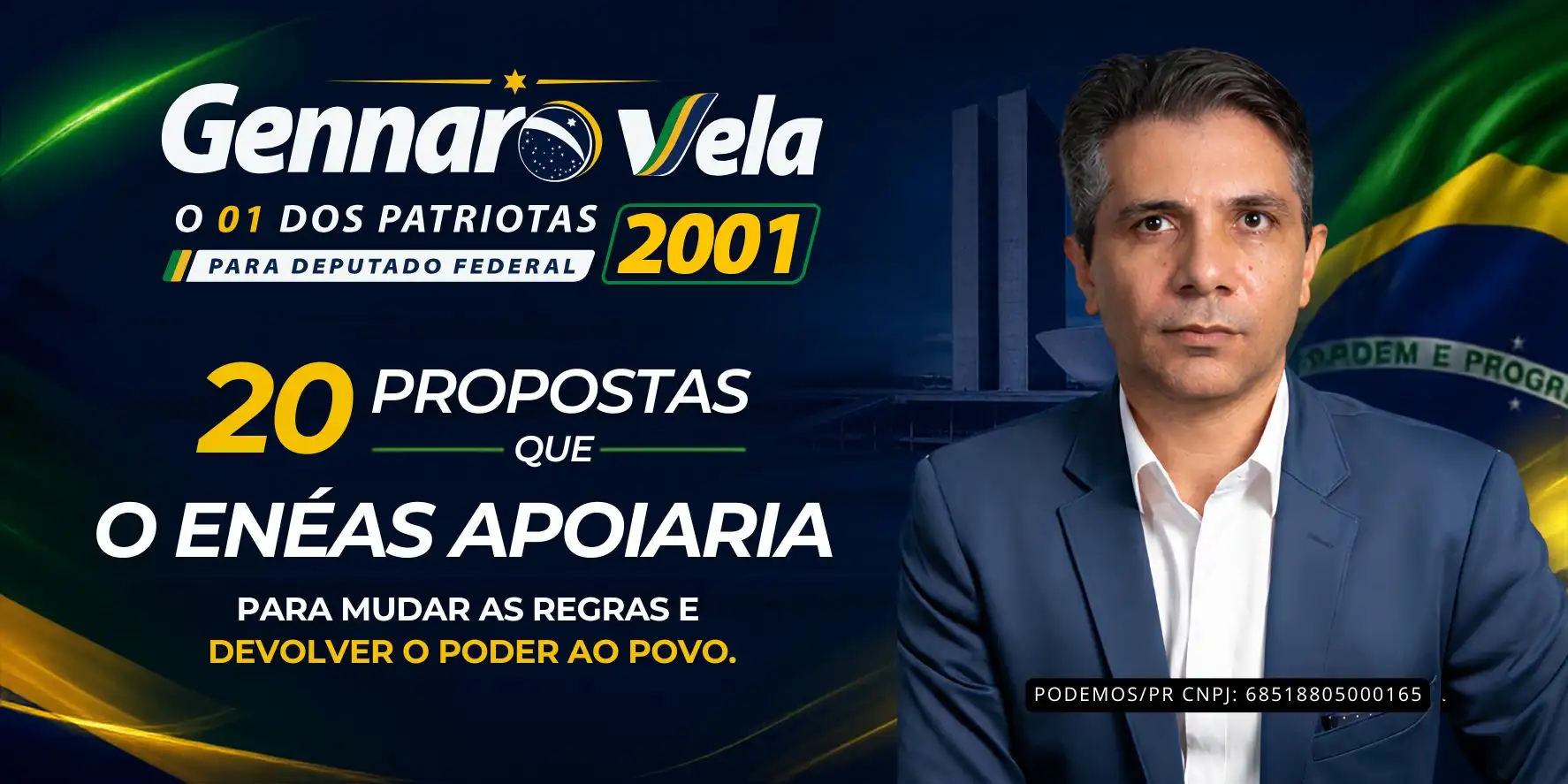 Arte 1 do cabeçalho da campanha Gennaro Vela
