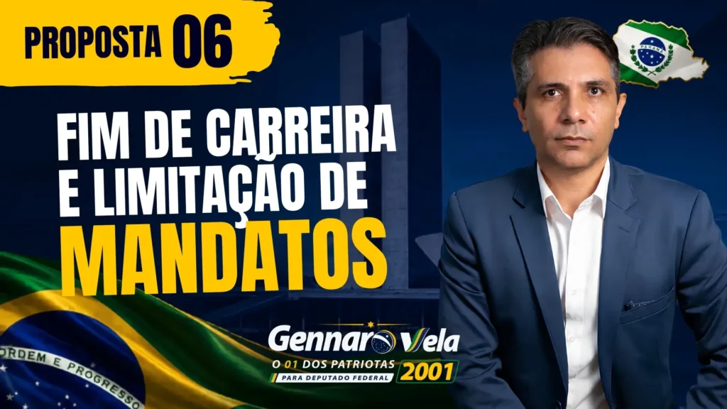 Fim de carreira e limitação de mandatos para Vereadores, Deputados, Senadores e Presidente.
