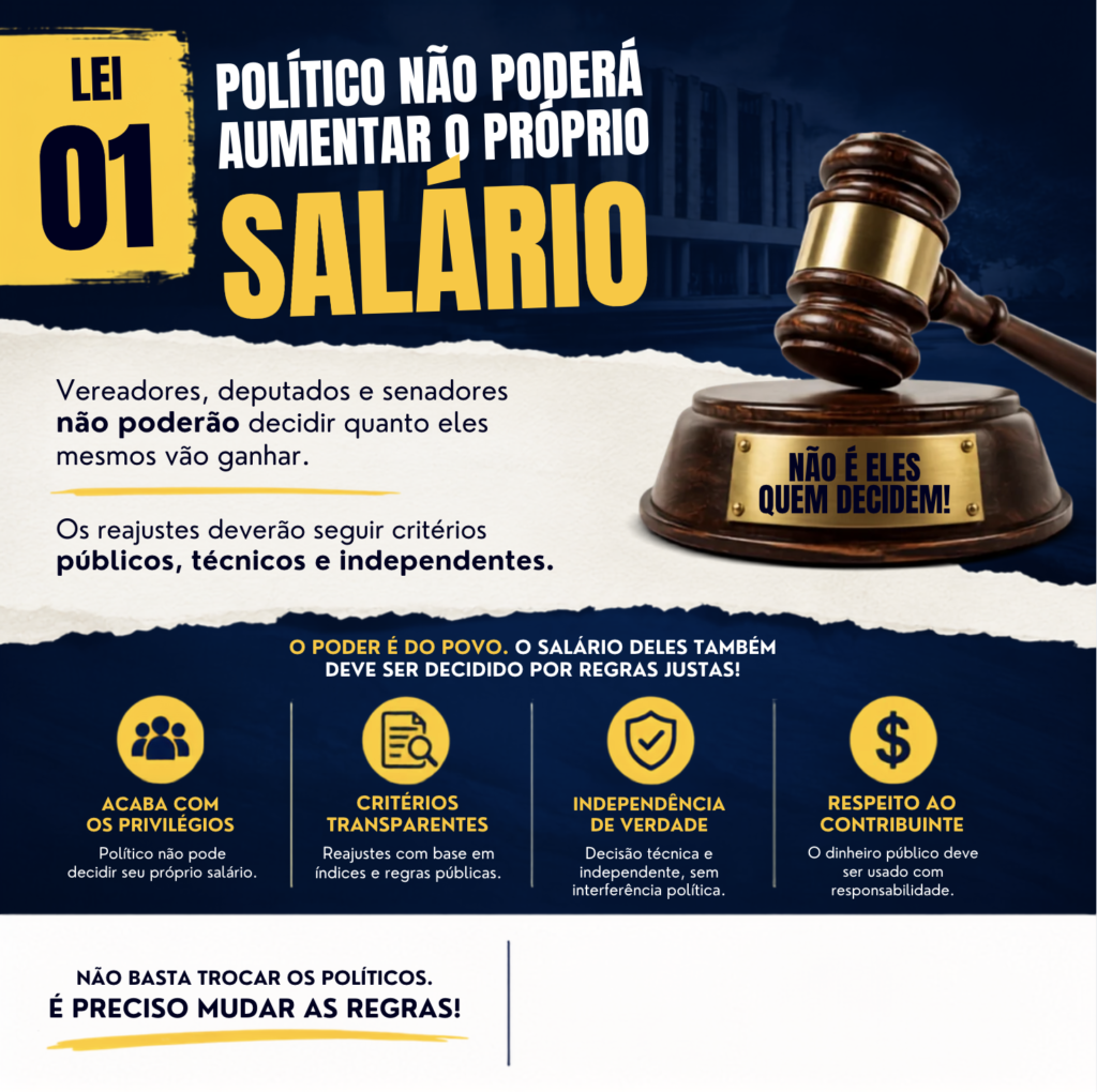 O1 POLÍTICO NÃO PODERÁ AUMENTAR O PRÓPRIO SALÁRIO